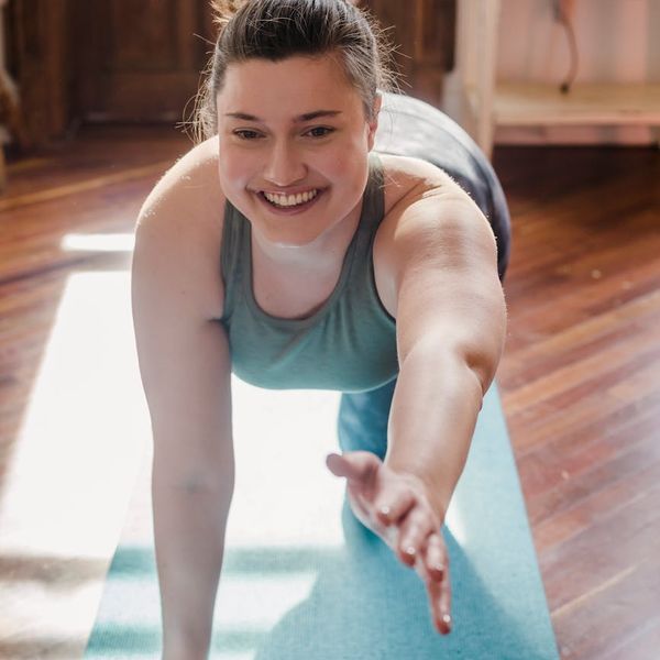 Person feeling positive and full of energy after a workout.